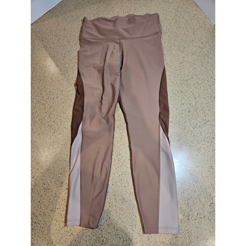 Old Navy Active Powersoft High-Rise Leggings Brown Colorblock Go-Dry Large